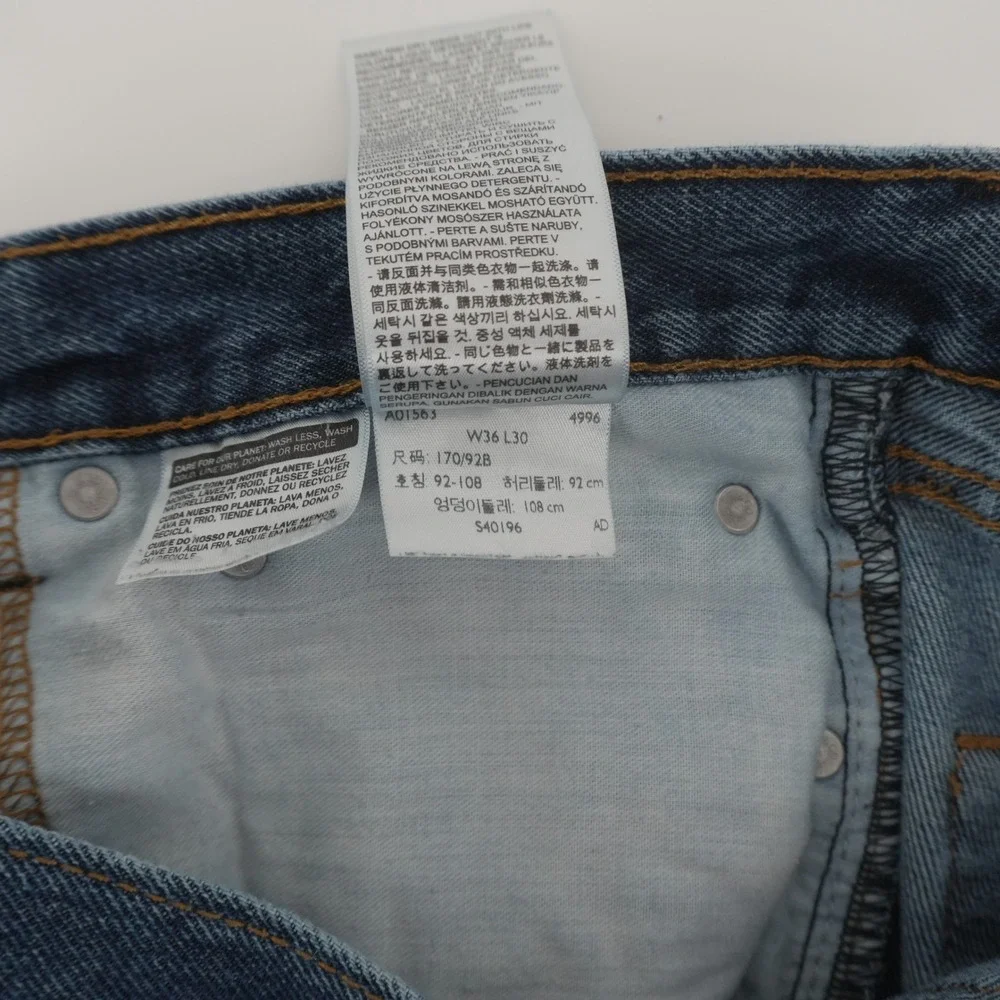 Levi's 505 Regular Fit Jeans Mens 36x26 Blue Straight Leg Denim 100% Cotton